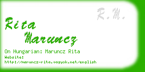 rita maruncz business card